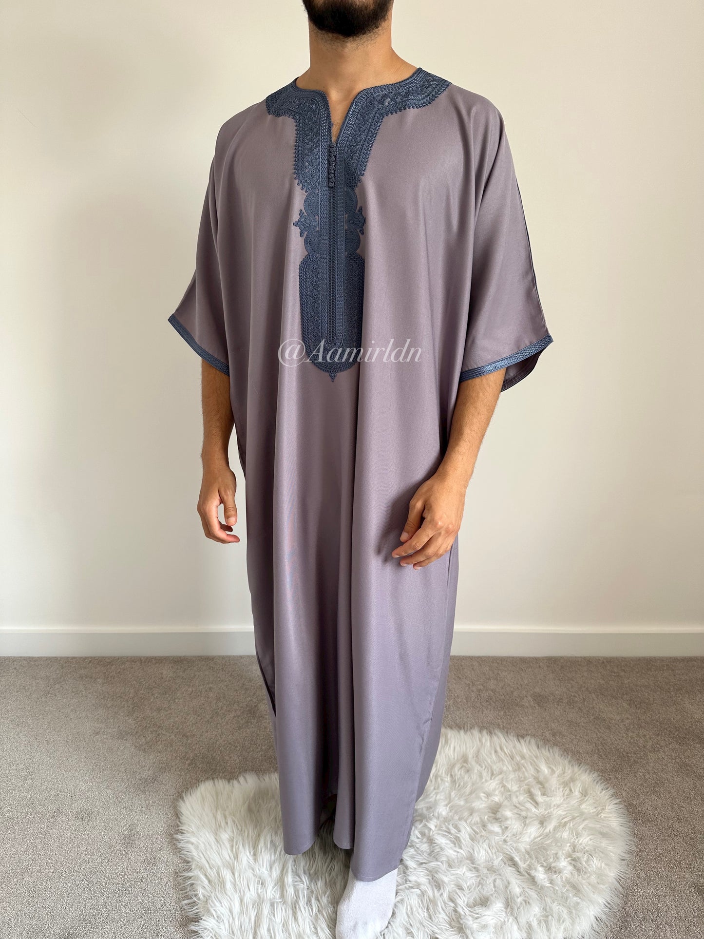 Dusty Blue on Mauve