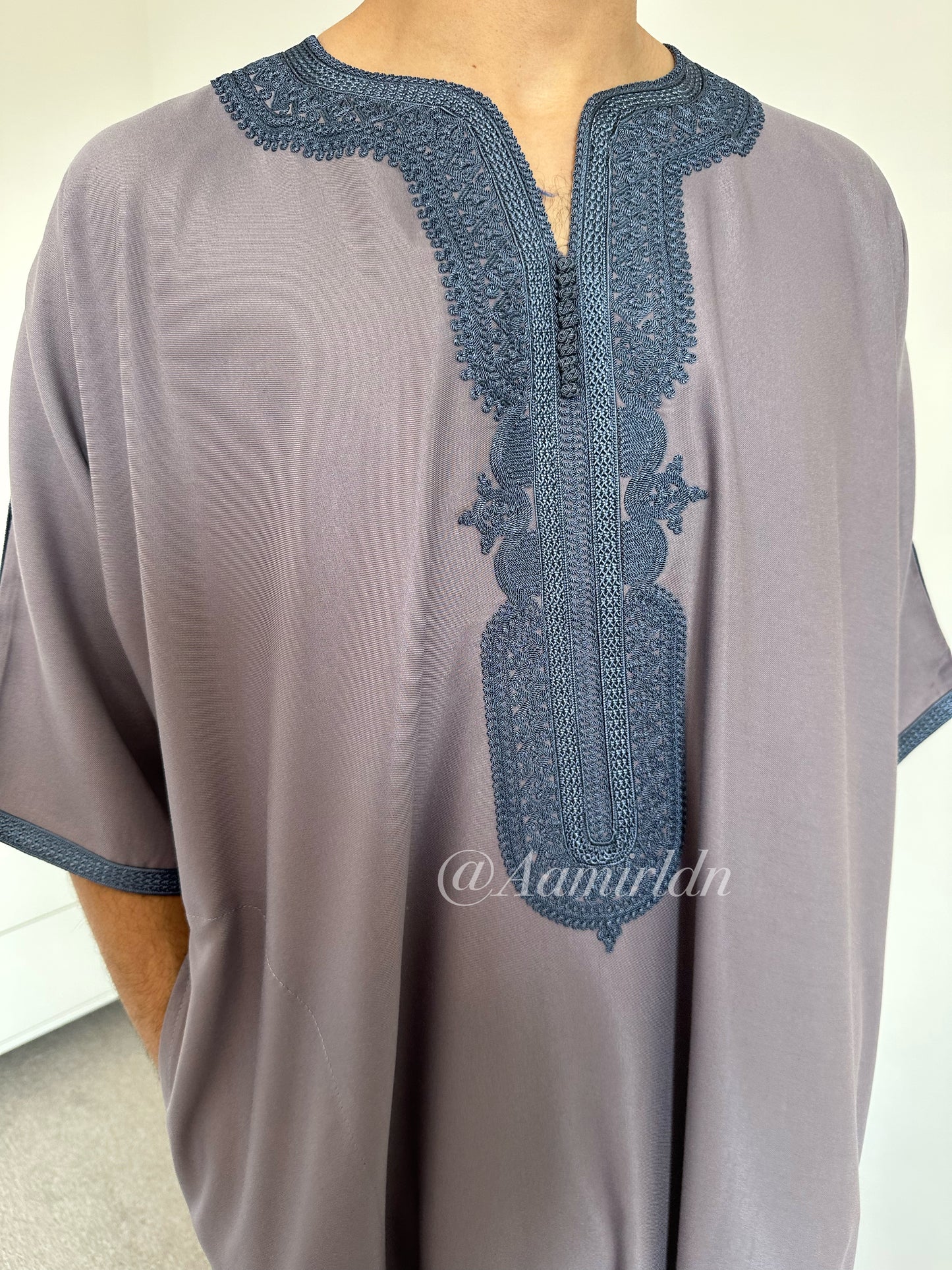 Dusty Blue on Mauve