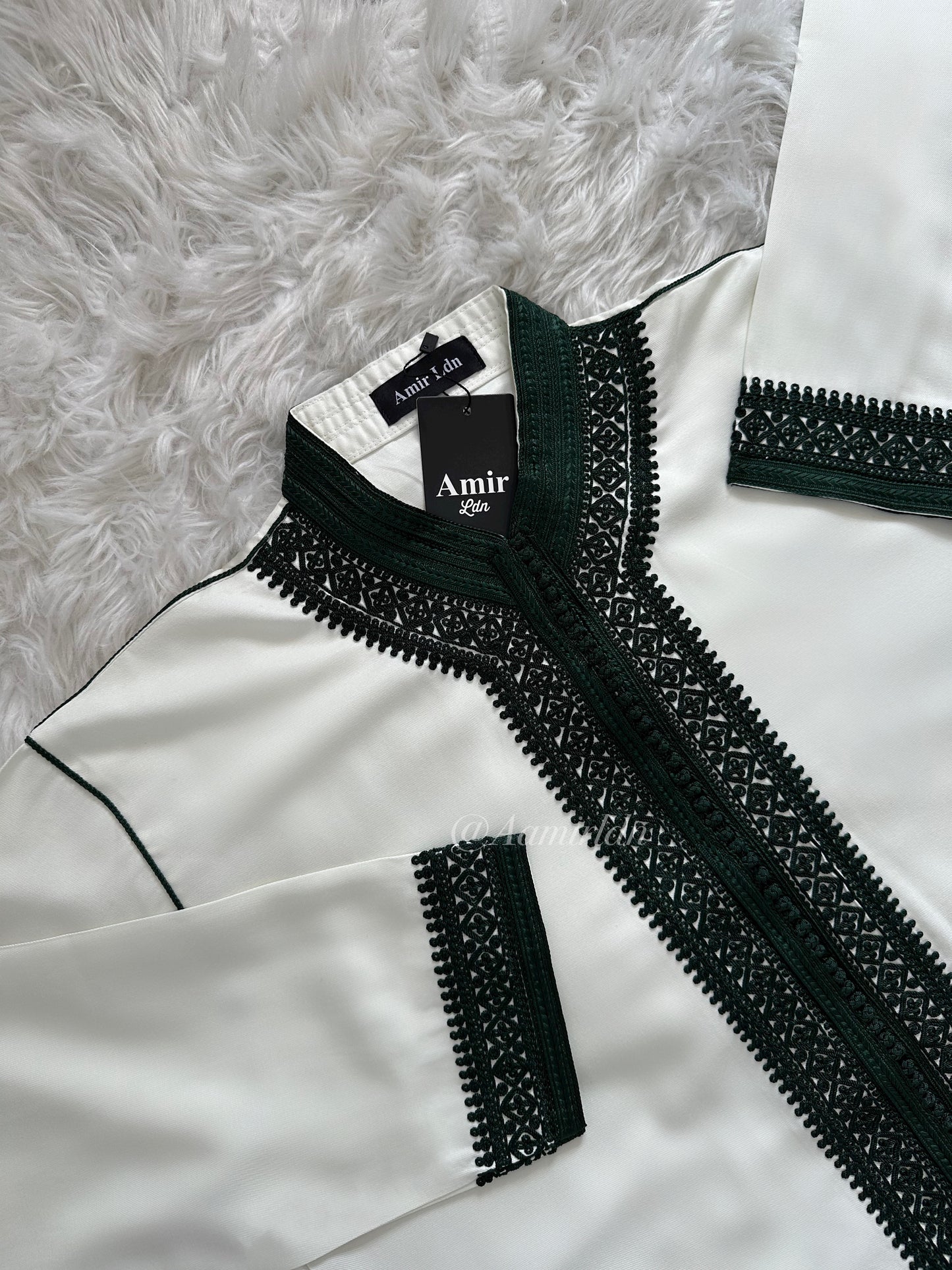 Forest Green on Off-White