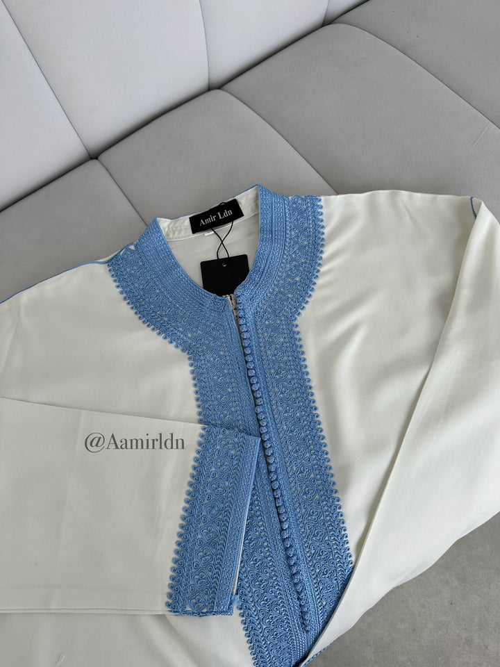 Baby Blue on Off-White